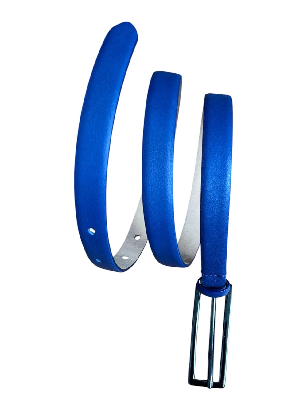 Armani Collezioni Blue  Size 40 Italian US Small Leather Skinny Belts Never Worn